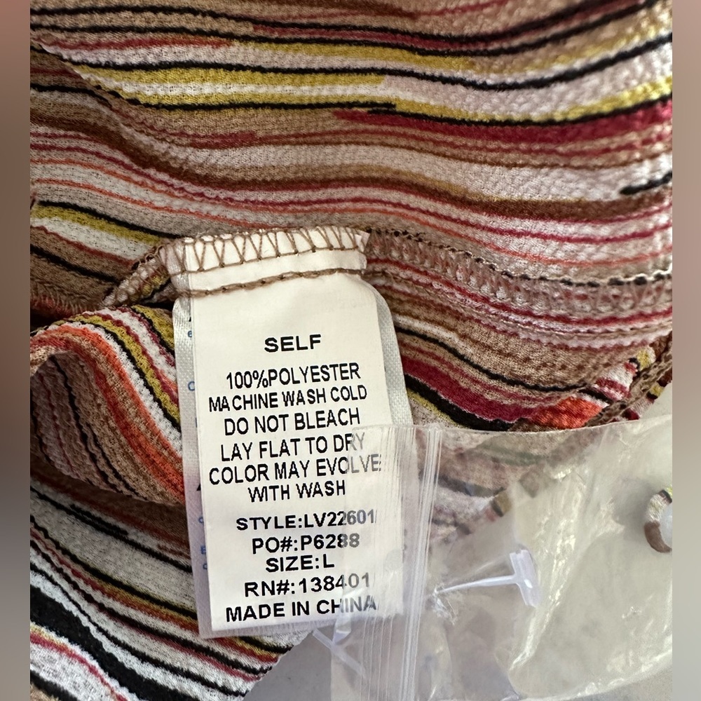 Boutique x Royal & Reese Bell-Sleeve Romper Jumper Jumpsuit Rust/Tan Multi Large - Picture 9 of 13